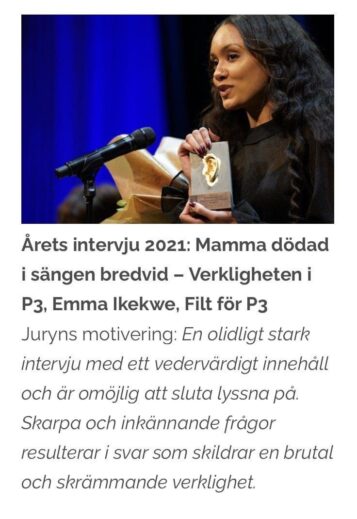 Före detta Tumbaelev vann Guldörat 2021 för Årets intervju